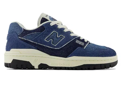 Pre-owned New Balance 550 Denim Pack (women's) Sneakers In Navy/heron Blue/angora