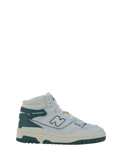 New Balance 550 High Sneakers In White/petrol