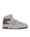 New Balance Leather High-top Sneakers With Perforated Silhouette In Gray