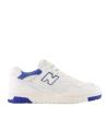 New Balance 550 Low-top Sneakers In White With Cobalt And Summer Fog