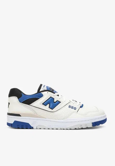 NEW BALANCE 550 LOW-TOP SNEAKERS IN SEA SALT TEAM ROYAL LEATHER