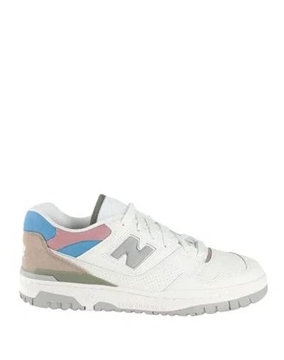New Balance 550 Man Sneakers White Size 9 Leather, Textile Fibers