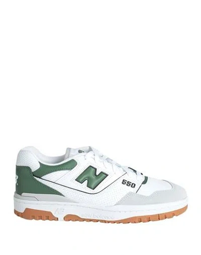 NEW BALANCE NEW BALANCE 550 MAN SNEAKERS WHITE SIZE 9 LEATHER, TEXTILE FIBERS