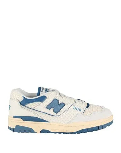 NEW BALANCE NEW BALANCE 550 MAN SNEAKERS WHITE SIZE 9 LEATHER, TEXTILE FIBERS