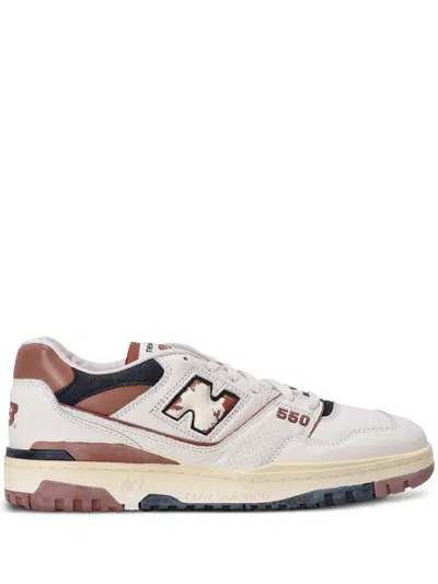 New Balance Distressed Leather Panelled Sneakers With Polka Dots In Multi