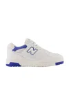 New Balance 550 Low-top Sneakers In White With Cobalt And Summer Fog In White
