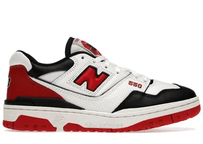 Pre-owned New Balance 550 Red Black Sneakers In White/team Red
