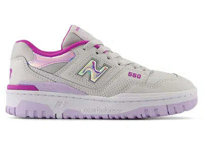 Pre-owned New Balance 550 Sneakers In Grey Matter/bright Lavender