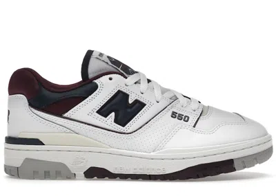 Pre-owned New Balance 550 Sneakers In White/navy Blue/nb Burgundy