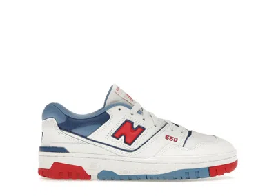 Pre-owned New Balance 550 Sneakers In White/true Red/atlantic Blue