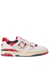 New Balance 550 Sneakers With Contrast Sole And Perforated Detailing In White