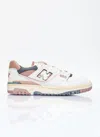 New Balance '550' White And Brown Low Top Sneakers With Logo And Contrasting Details In White