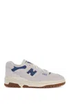 New Balance Suede Sneakers With Denim Details In White