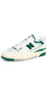 New Balance Bb550 Low-top Sneakers In White/green