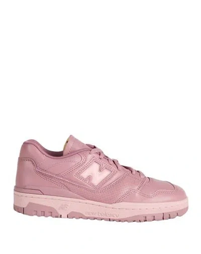 New Balance 550 Woman Sneakers Antique Rose Size 9 Leather, Textile Fibers In Purple