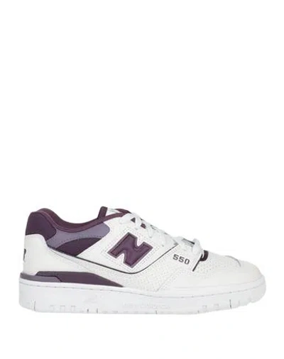 New Balance 550 Woman Sneakers Purple Size 6.5 Soft Leather, Textile Fibers