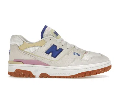 Pre-owned New Balance 550 (women's) Sneakers In Sea Salt/marine Blue/maize