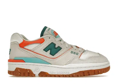 Pre-owned New Balance 550 (women's) Sneakers In Sea Salt/verdigris/poppy In Multi