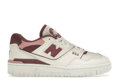 Pre-owned New Balance 550 (women's) Sneakers In Sea Salt/washed Burgundy