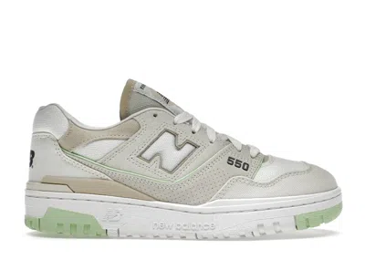 Pre-owned New Balance 550 (women's) Sneakers In Turtledove/sandstone/green Aura