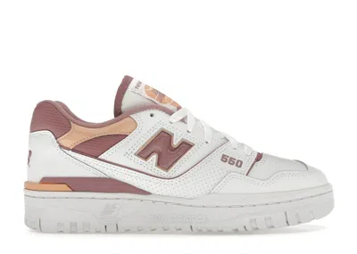 Pre-owned New Balance 550 (women's) Sneakers In White/rosewood/hazy Peach In Multi