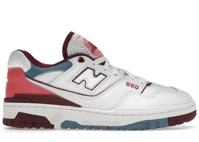 Pre-owned New Balance 550 Zalando Exclusive Sneakers In White/desert Pink/spring Tide