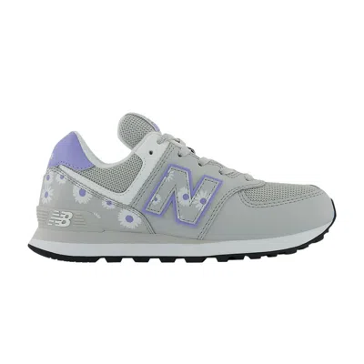 Pre-owned New Balance 574 Big Kid 'floral - Summer Fog' | Grey | Kid's Size 6 In Gray