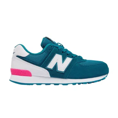 Pre-owned New Balance 574 Big Kid 'high Visibility - Teal' | Kid's Size 5.5 In Blue