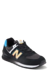 New Balance 574 Classic Sneaker In Black/vibrant Sky