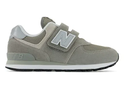 Pre-owned New Balance 574 Core Hook And Loop Sneakers In Grey/white
