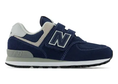 Pre-owned New Balance 574 Core Hook And Loop Sneakers In Navy Blue/white