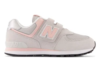 Pre-owned New Balance 574 Core Hook And Loop Sneakers In Rain Cloud/pink Haze