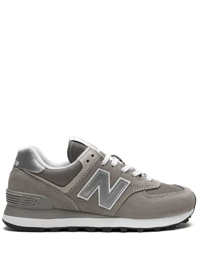 New Balance Womens 574 Logo-embossed Woven Low-top Trainers Grey White G In Grau