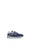 New Balance Boys Navy Kids 574 Evergreen Logo-embossed Suede Low-top Trainers In Blue