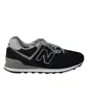 New Balance 574 Leather-trimmed Suede And Mesh Sneakers In Black