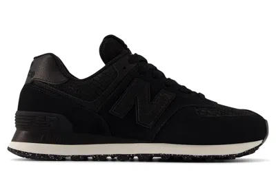 Pre-owned New Balance 574 Croc (women's) Sneakers In Metallic In Black/metallic Black