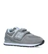 New Balance 574 Logo-embossed Woven Low-top Trainers 9-10 Years In Grey