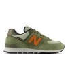 New Balance 574 In Green/orange/black