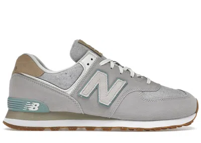 Pre-owned New Balance 574 Gum Sneakers In Grey/white/light Blue