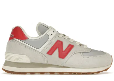 Pre-owned New Balance 574 Gum Sneakers In White/red/grey