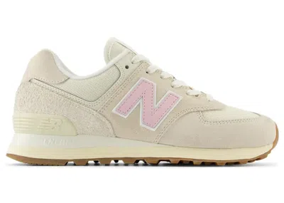 Pre-owned New Balance 574 Gum (women's) Sneakers In Linen/century Pink/sea Salt