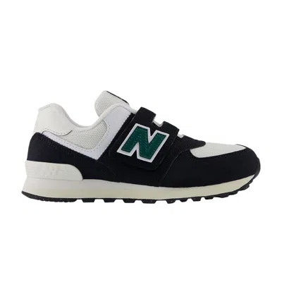 Pre-owned New Balance 574 Hook & Loop Little Kid Wide 'black Marsh Green' | Kid's Size 13
