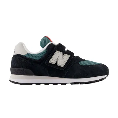 Pre-owned New Balance 574 Hook & Loop Little Kid Wide 'black New Spruce' | Kid's Size 11