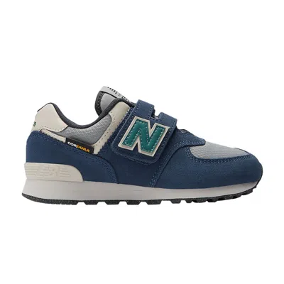 Pre-owned New Balance 574 Hook & Loop Little Kid Wide 'cordura Pack - Navy Slate Grey' | Blue | Kid's Size 10.