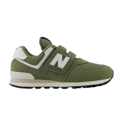 Pre-owned New Balance 574 Hook & Loop Little Kid Wide 'dark Olivine' | Green | Kid's Size 13