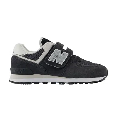 Pre-owned New Balance 574 Hook & Loop Little Kid Wide 'magic Black Magnetic Grey' | Kid's Size 1