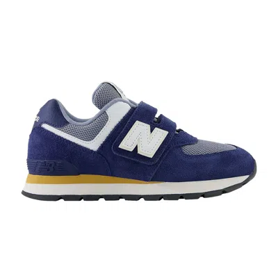 Pre-owned New Balance 574 Hook & Loop Little Kid Wide 'navy Blue Rabbit Grey' | Kid's Size 11