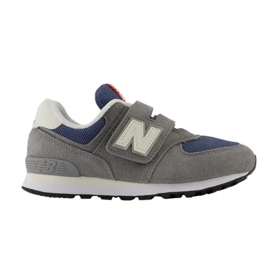 Pre-owned New Balance 574 Hook & Loop Little Kid Wide 'shadow Grey Vintage Indigo' | Kid's Size 13 In Gray