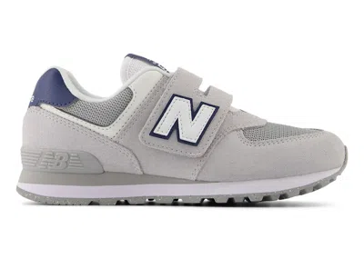 Pre-owned New Balance 574 Hook And Loop Navy Sneakers In Brighton Grey/nb Navy Blue In Multi