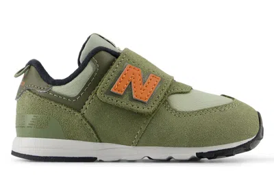 Pre-owned New Balance 574 Hook And Loop Sneakers In Dark Olivine/infield Clay In Multi